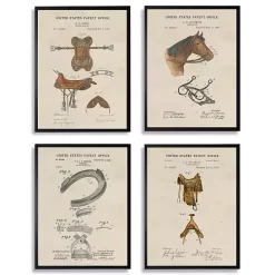Discount Kirklands Home Horse Patents Framed Art Prints, Set of 4