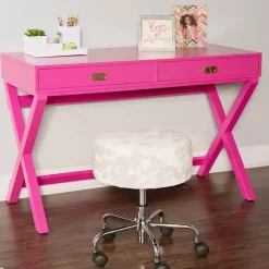 Online Kirklands Home Hot Wood 2-Drawer Peggy Desk Pink