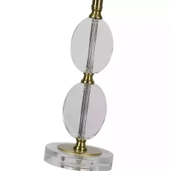 Best Kirklands Home Hourglass Crystal and Gold Metal Table Lamp