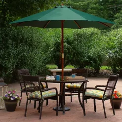 Hot Kirklands Home Hunter 8 ft. Wooden Pulley Umbrella Green