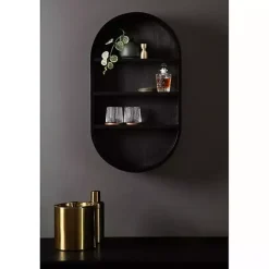 New Kirklands Home Hutton Black Capsule Wall Shelf
