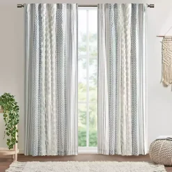 Kirklands Home Imani Chenille Stripe Curtain Panel, 84 in. Blue