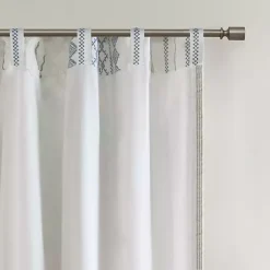 Kirklands Home Imani Chenille Stripe Curtain Panel, 84 in. Blue