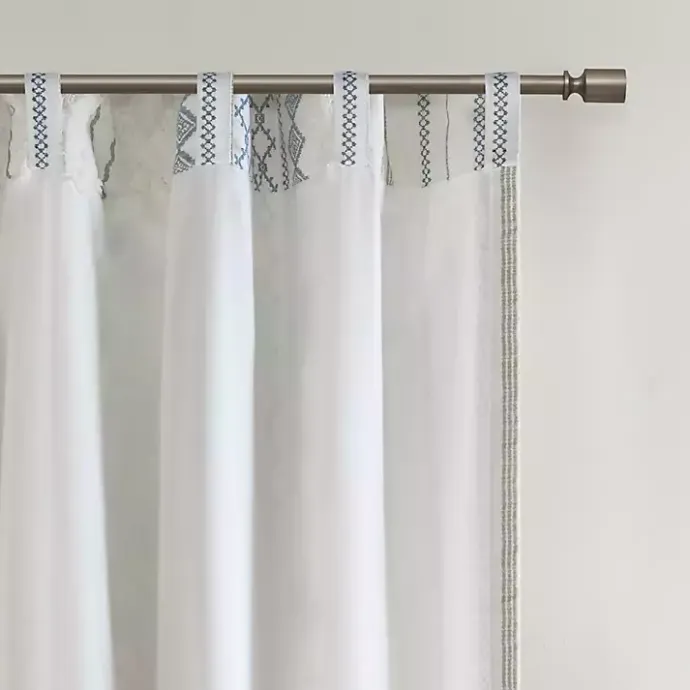 Kirklands Home Imani Chenille Stripe Curtain Panel, 84 in. Blue