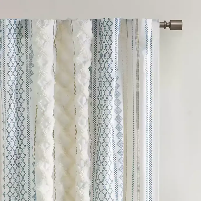 Kirklands Home Imani Chenille Stripe Curtain Panel, 84 in. Blue
