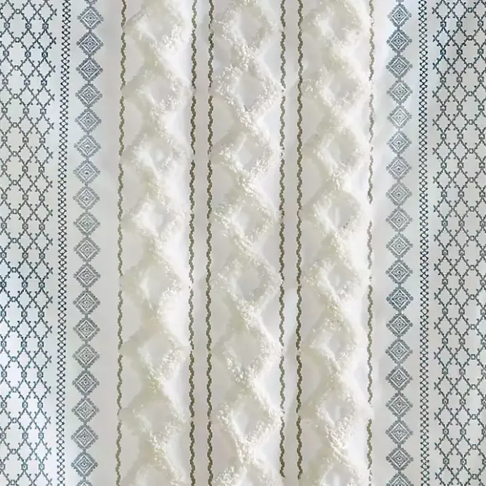 Kirklands Home Imani Chenille Stripe Curtain Panel, 84 in. Blue