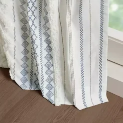 Discount Kirklands Home Imani Chenille Stripe Curtain Panel, 95 in. Blue