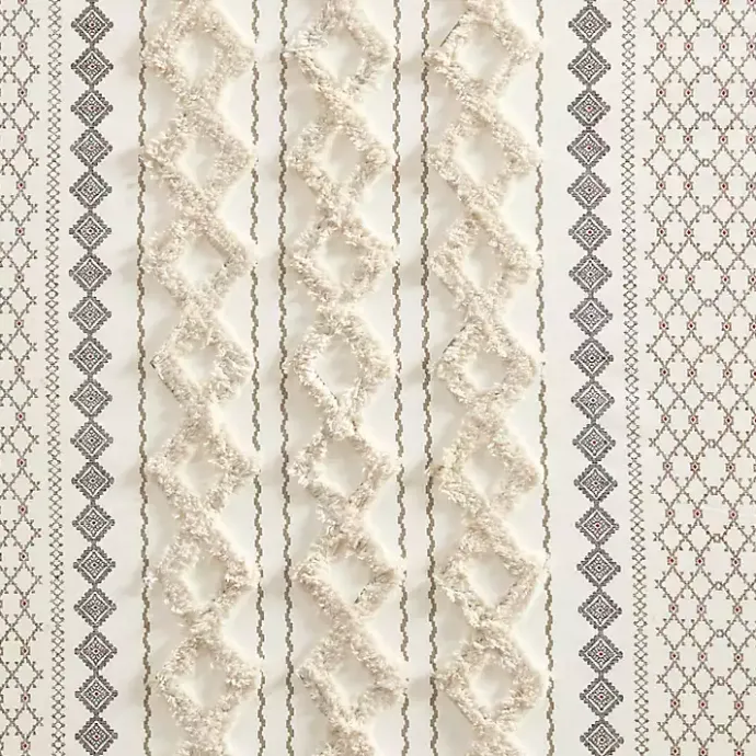 Online Kirklands Home Imani Cream Chenille Stripe Curtain Panel, 84 in. Ivory