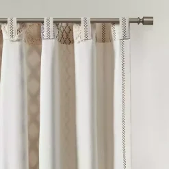 Online Kirklands Home Imani Cream Chenille Stripe Curtain Panel, 95 in. Ivory