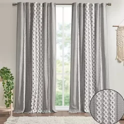 Clearance Kirklands Home Imani Chenille Stripe Curtain Panel, 84 in. Gray