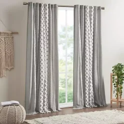 Outlet Kirklands Home Imani Chenille Stripe Curtain Panel, 95 in. Gray