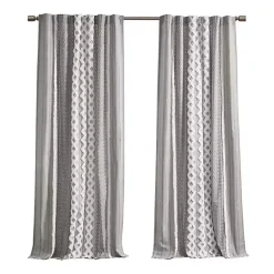 Outlet Kirklands Home Imani Chenille Stripe Curtain Panel, 95 in. Gray