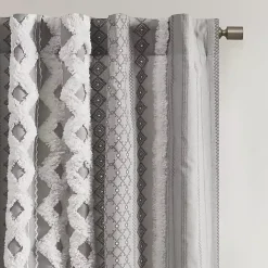Outlet Kirklands Home Imani Chenille Stripe Curtain Panel, 95 in. Gray