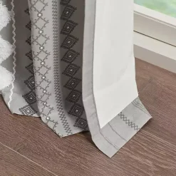 Outlet Kirklands Home Imani Chenille Stripe Curtain Panel, 95 in. Gray