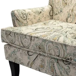 Best Kirklands Home Indigo and Yellow Floral Upholstered Accent Chair