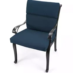 New Kirklands Home Indigo Canvas French Edge Outdoor Chair Cushion Blue