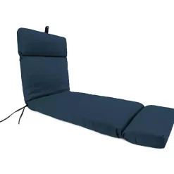 Kirklands Home Indigo Canvas French Edge Outdoor Chaise Cushion Blue