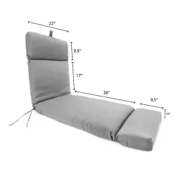 Kirklands Home Indigo Canvas French Edge Outdoor Chaise Cushion Blue