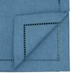 Discount Kirklands Home Indigo Hemstitch Border Table Runner Blue