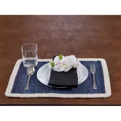 Discount Kirklands Home Indigo Solid Placemats, Set of 4 Blue