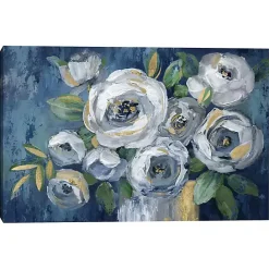 Best Kirklands Home Indigo Touch of Gold Canvas Art Print, 36x24 in. Blue