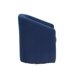 Clearance Kirklands Home Indigo Velvet Swivel Barrel Accent Chair Blue