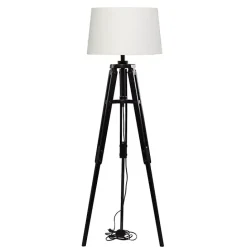 Hot Kirklands Home Industrial Tripod Wooden Floor Lamp Ivory