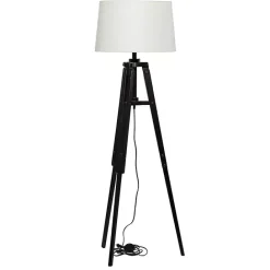 Hot Kirklands Home Industrial Tripod Wooden Floor Lamp Ivory