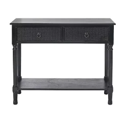 Discount Kirklands Home Irma Textured Drawers Console Table Black