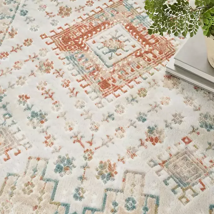 Kirklands Home Irsia White Traditional Area Rug, 5x7