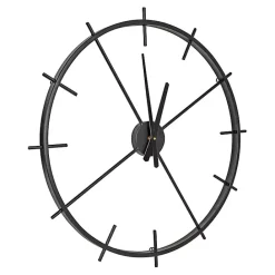 New Kirklands Home Isaac Black Modern Wall Clock