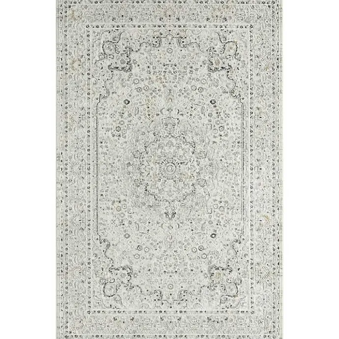 Discount Kirklands Home Isabella Gray and Ivory Area Rug, 5x7