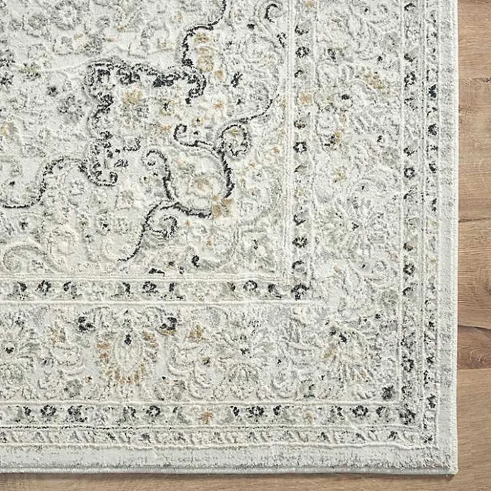 Discount Kirklands Home Isabella Gray and Ivory Area Rug, 5x7