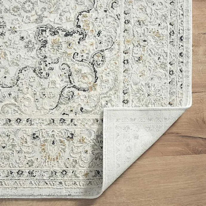 Discount Kirklands Home Isabella Gray and Ivory Area Rug, 5x7