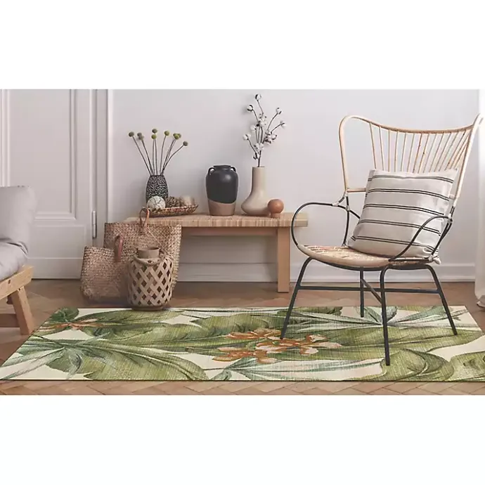 Sale Kirklands Home Island Leaf Outdoor Rug, 4x7 Multi