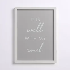 Clearance Kirklands Home It Is Well With My Soul Framed Wall Plaque Gray