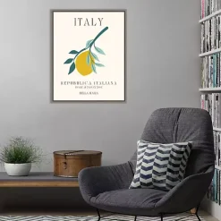 Hot Kirklands Home Italy Lemon Poster Framed Canvas Art Print