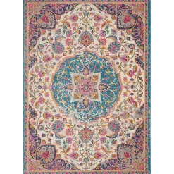 Online Kirklands Home Ivory & Multi Floral Medallion Area Rug, 6x9