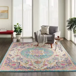 Online Kirklands Home Ivory & Multi Floral Medallion Area Rug, 6x9