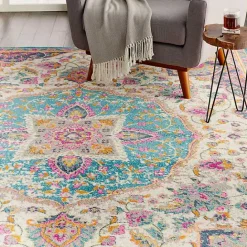Online Kirklands Home Ivory & Multi Floral Medallion Area Rug, 6x9