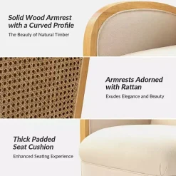 Sale Kirklands Home & Natural Rattan Swivel Accent Chair Ivory