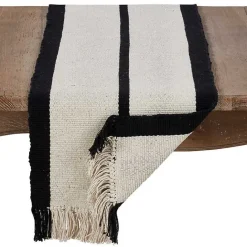 New Kirklands Home Ivory and Black Heavy Rug Table Runner