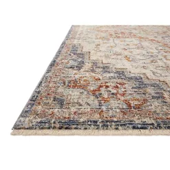 Hot Kirklands Home Ivory and Blue Bergamo Area Rug, 5x7