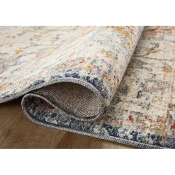Hot Kirklands Home Ivory and Blue Bergamo Area Rug, 5x7