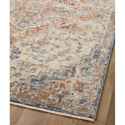Hot Kirklands Home Ivory and Blue Bergamo Area Rug, 5x7