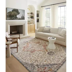 New Kirklands Home Ivory and Blue Bergamo Area Rug, 7x10