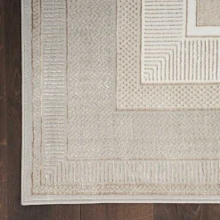 Online Kirklands Home Ivory and Gold Modern Glam Area Rug, 5x7