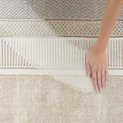 Online Kirklands Home Ivory and Gold Modern Glam Area Rug, 5x7
