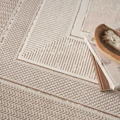 Hot Kirklands Home Ivory and Gold Modern Glam Area Rug, 7x9