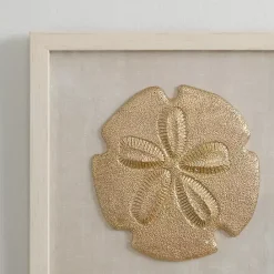 Hot Kirklands Home Ivory and Gold Shell Shadow Wall Plaques, Set of 3